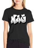NAG Graphic Print Black Crew Neck T-Shirt