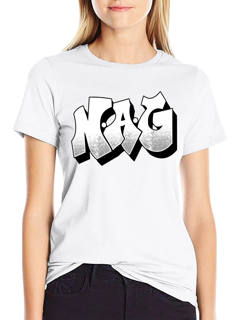 NAG Graphic Print Black Crew Neck T-Shirt