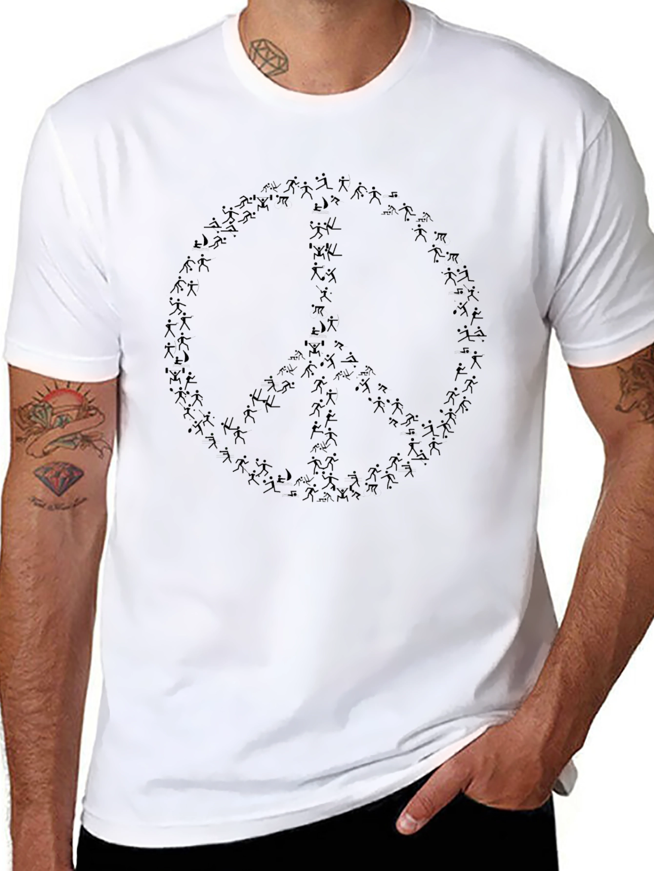 Peace Symbol Graphic Black T-Shirt