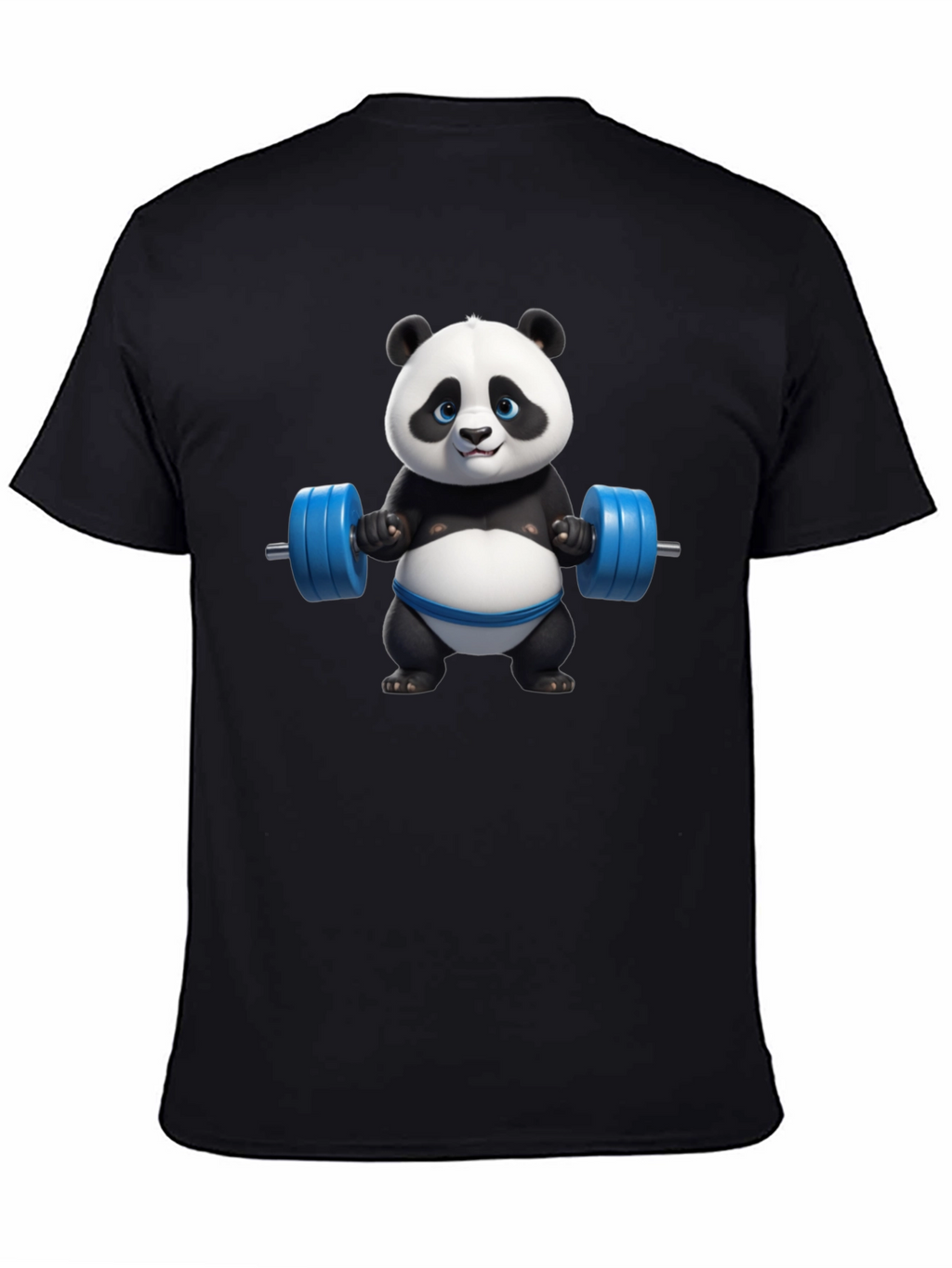 Funny Panda Lifting Weights Graphic T-Shirt