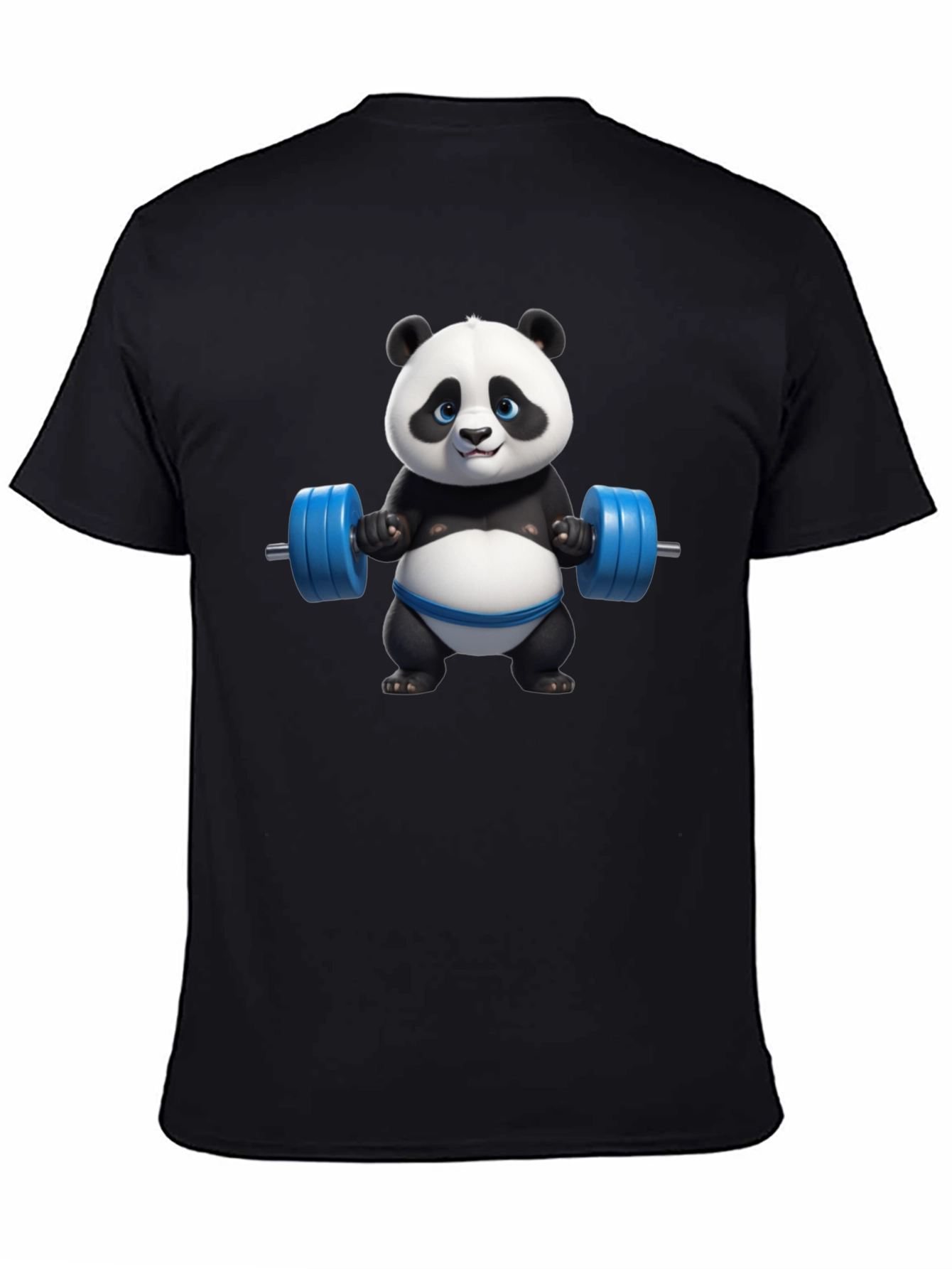 Funny Panda Lifting Weights Graphic T-Shirt
