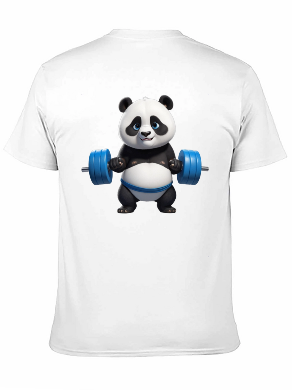 Funny Panda Lifting Weights Graphic T-Shirt