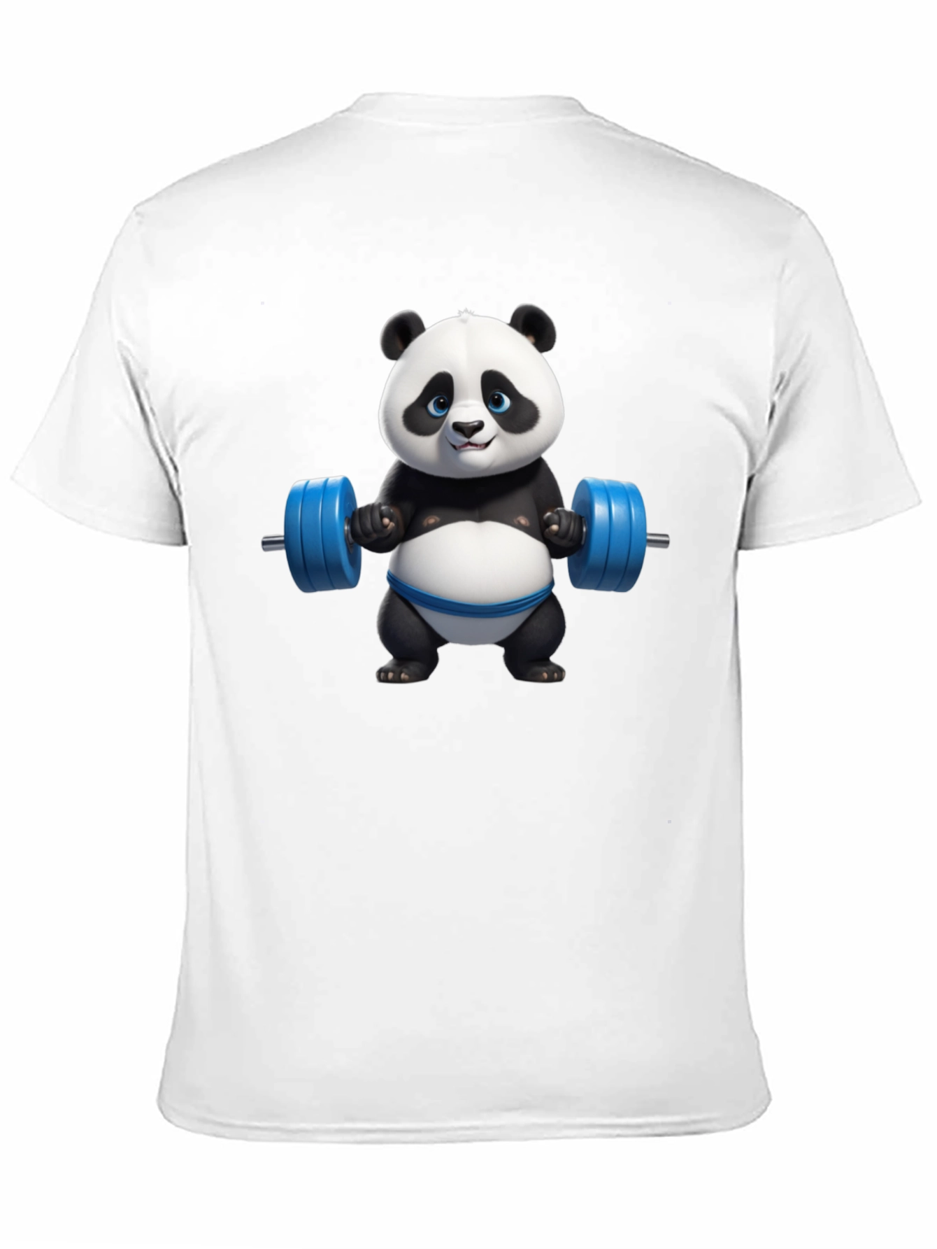 Funny Panda Lifting Weights Graphic T-Shirt