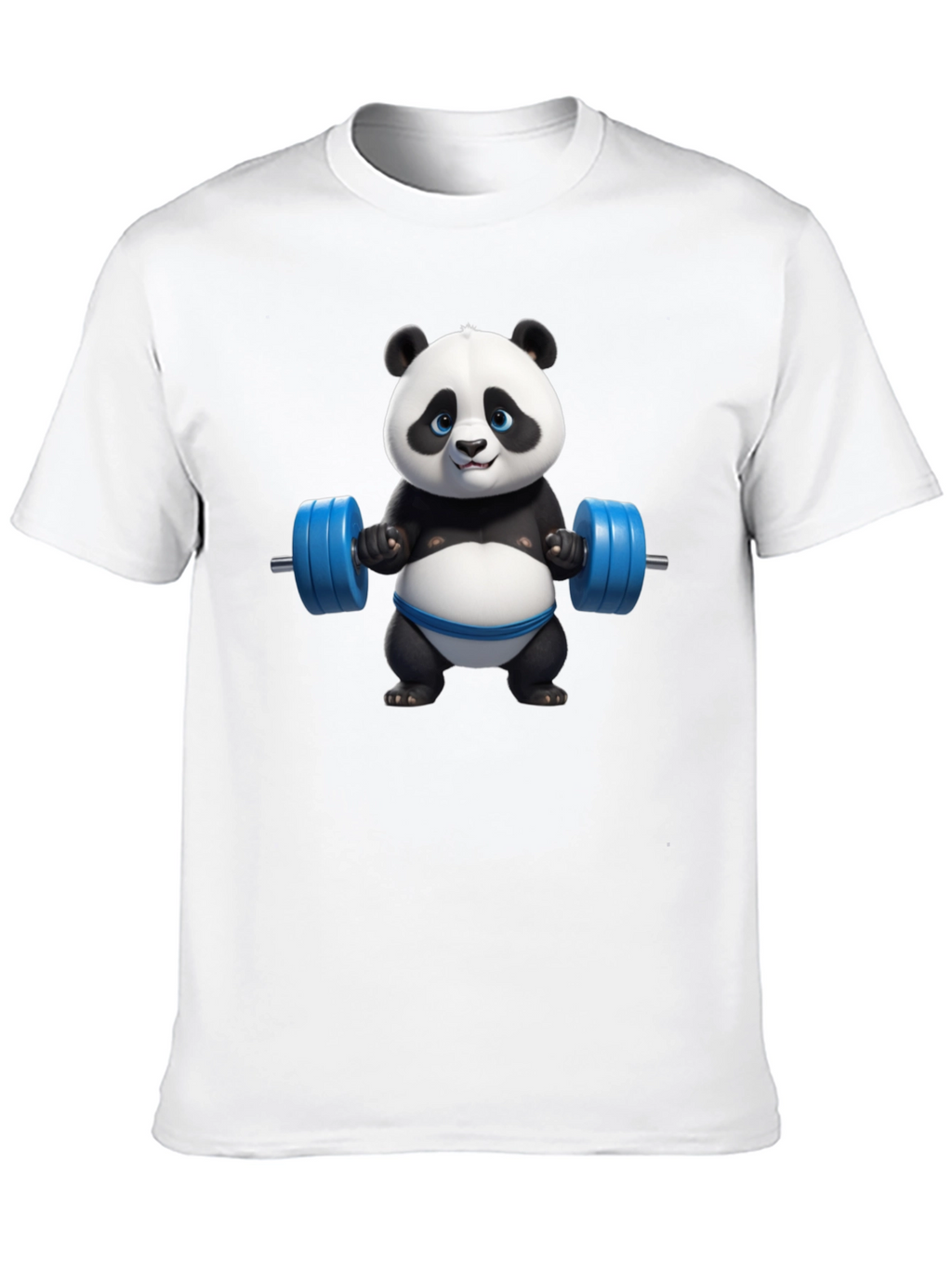 Funny Panda Lifting Weights Graphic T-Shirt
