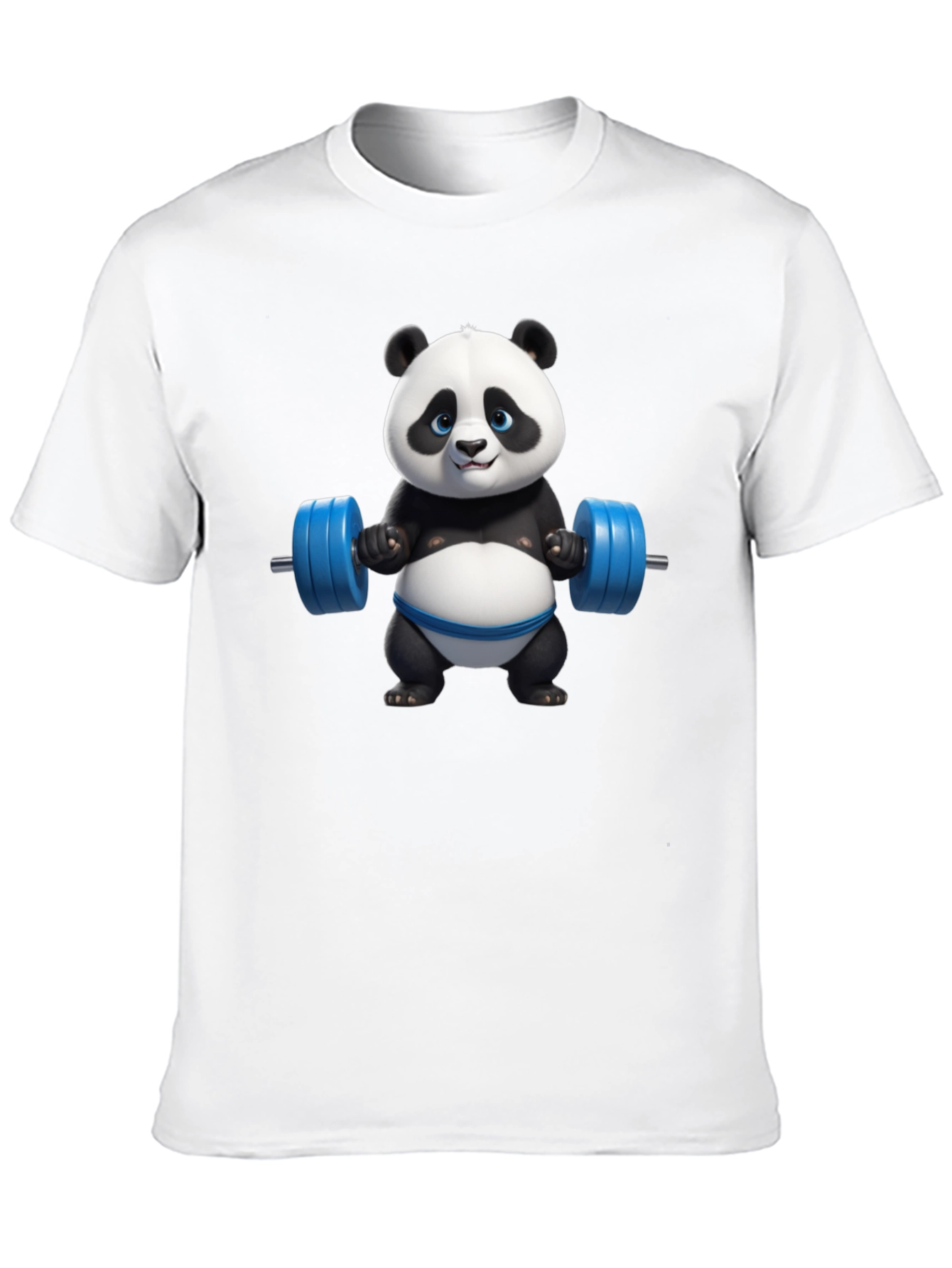 Funny Panda Lifting Weights Graphic T-Shirt