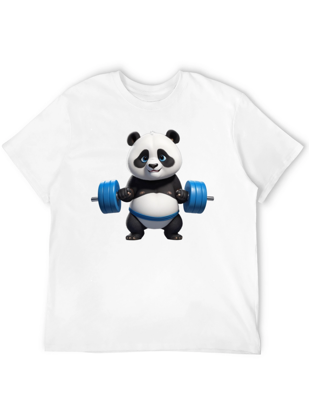 Funny Panda Lifting Weights Graphic T-Shirt