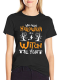 Halloween Witch Graphic Tee - Unisex Holiday Shirt