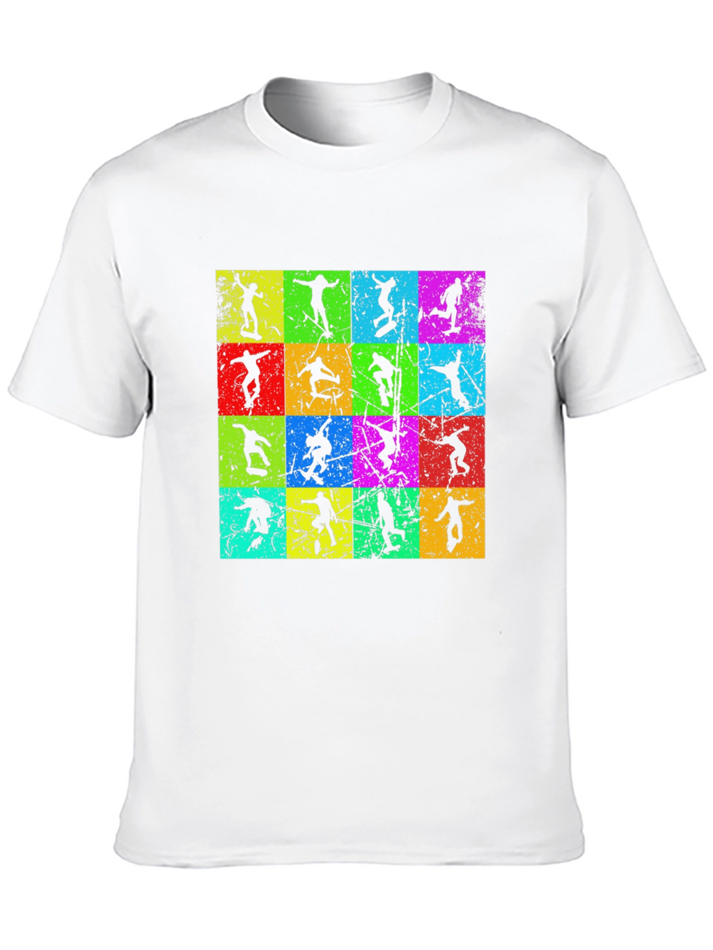 Retro Skater Grid T-Shirt - Cool & Unique Design