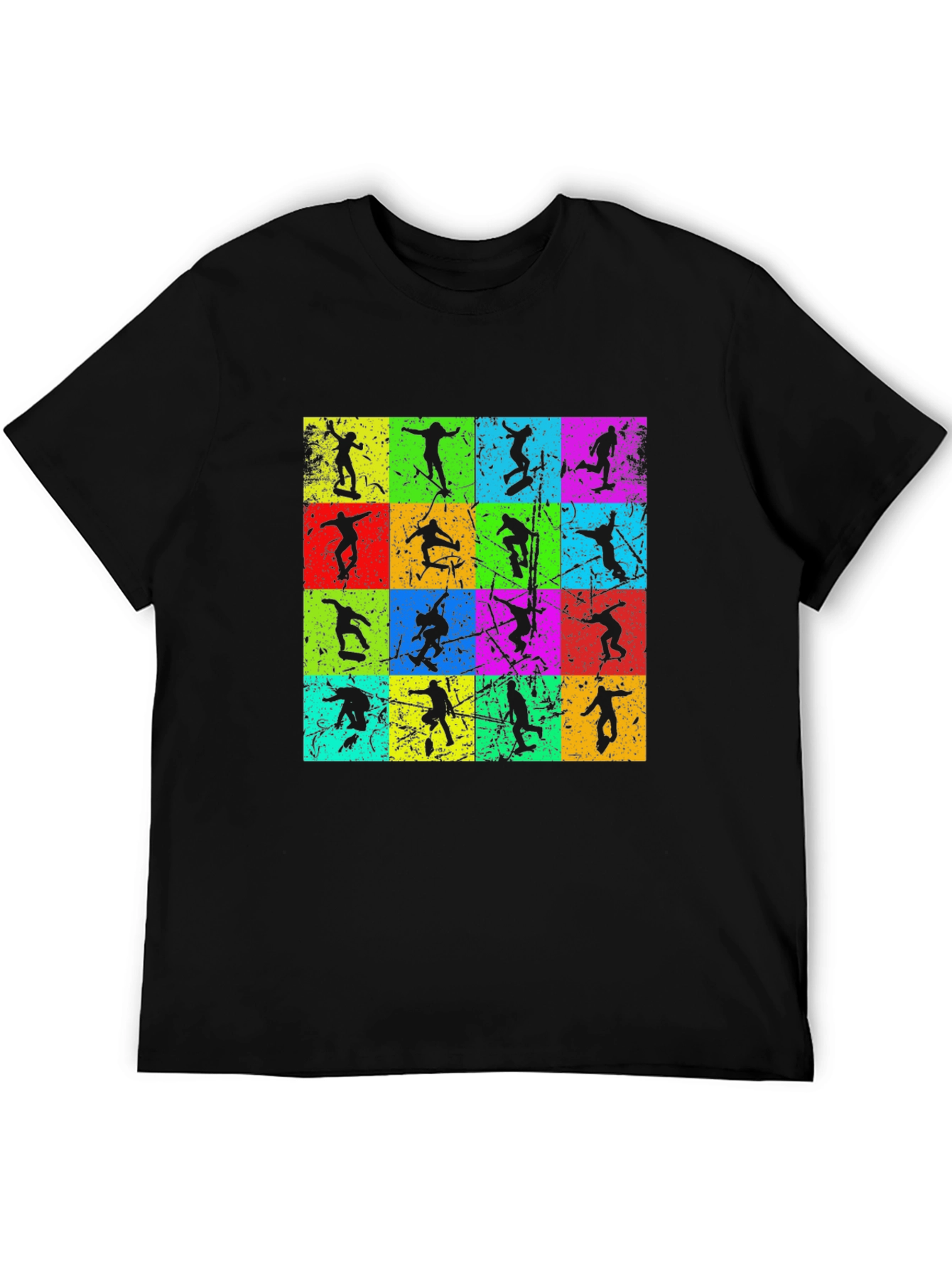 Retro Skater Grid T-Shirt - Cool & Unique Design