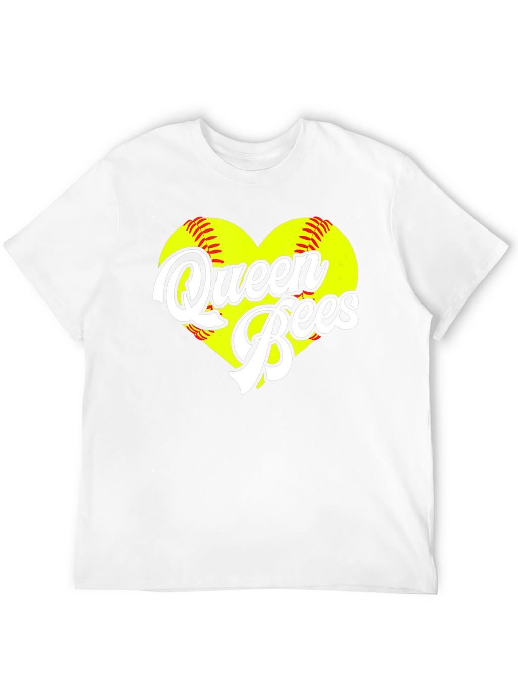 Queen Bees Softball Heart T-Shirt