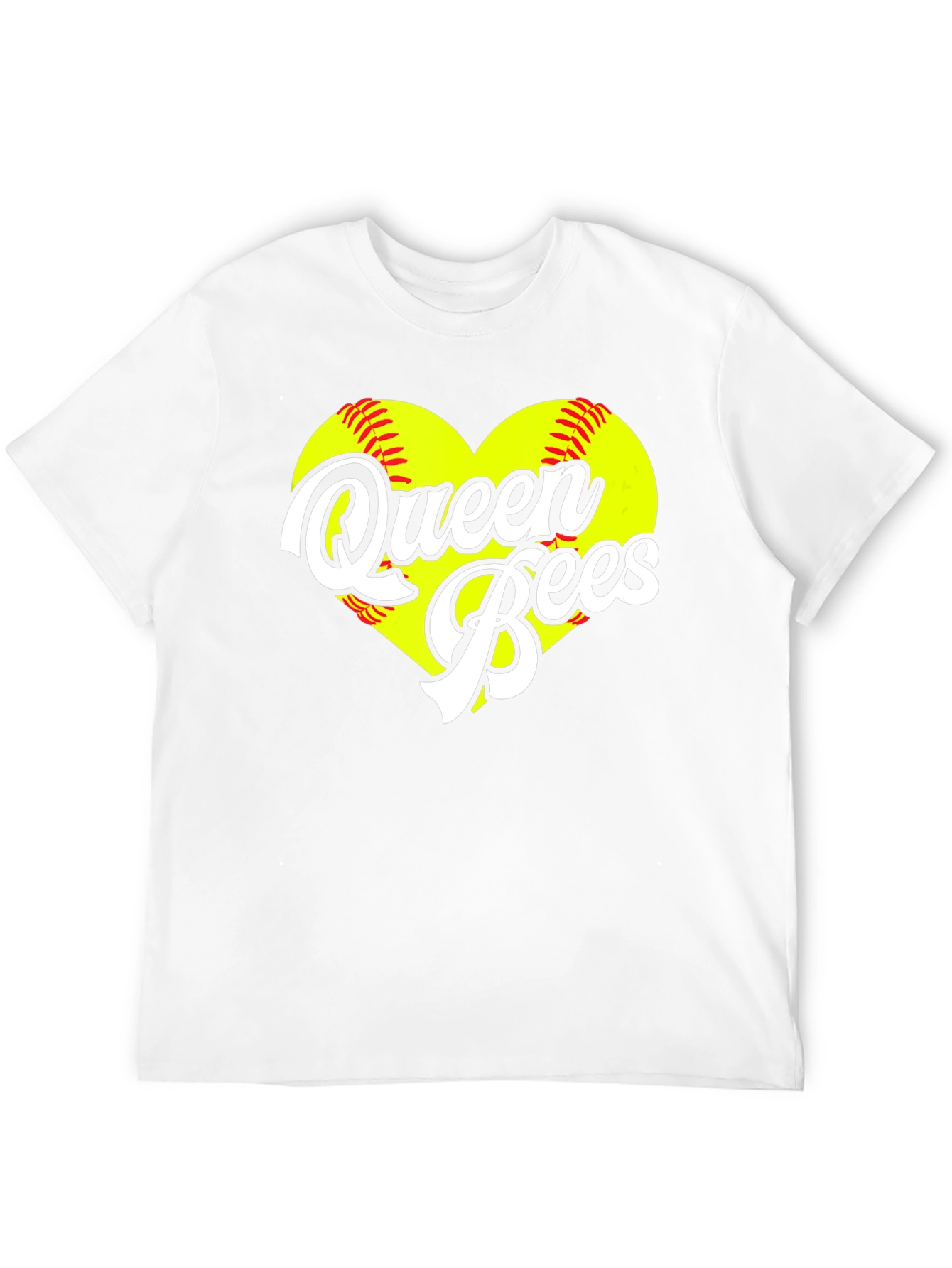 Queen Bees Softball Heart T-Shirt