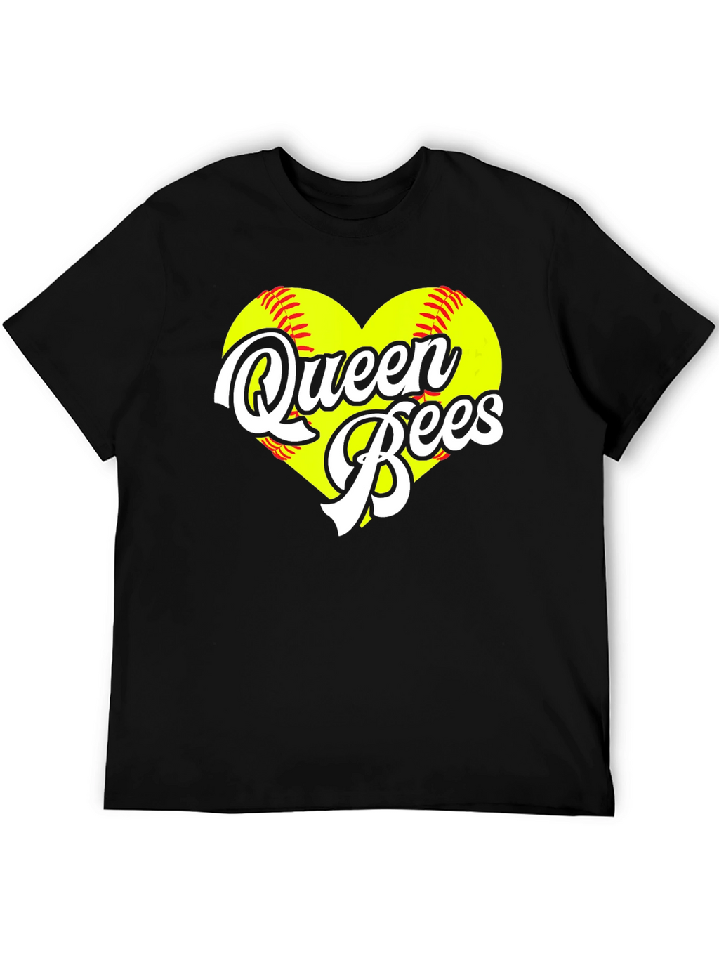 Queen Bees Softball Heart T-Shirt
