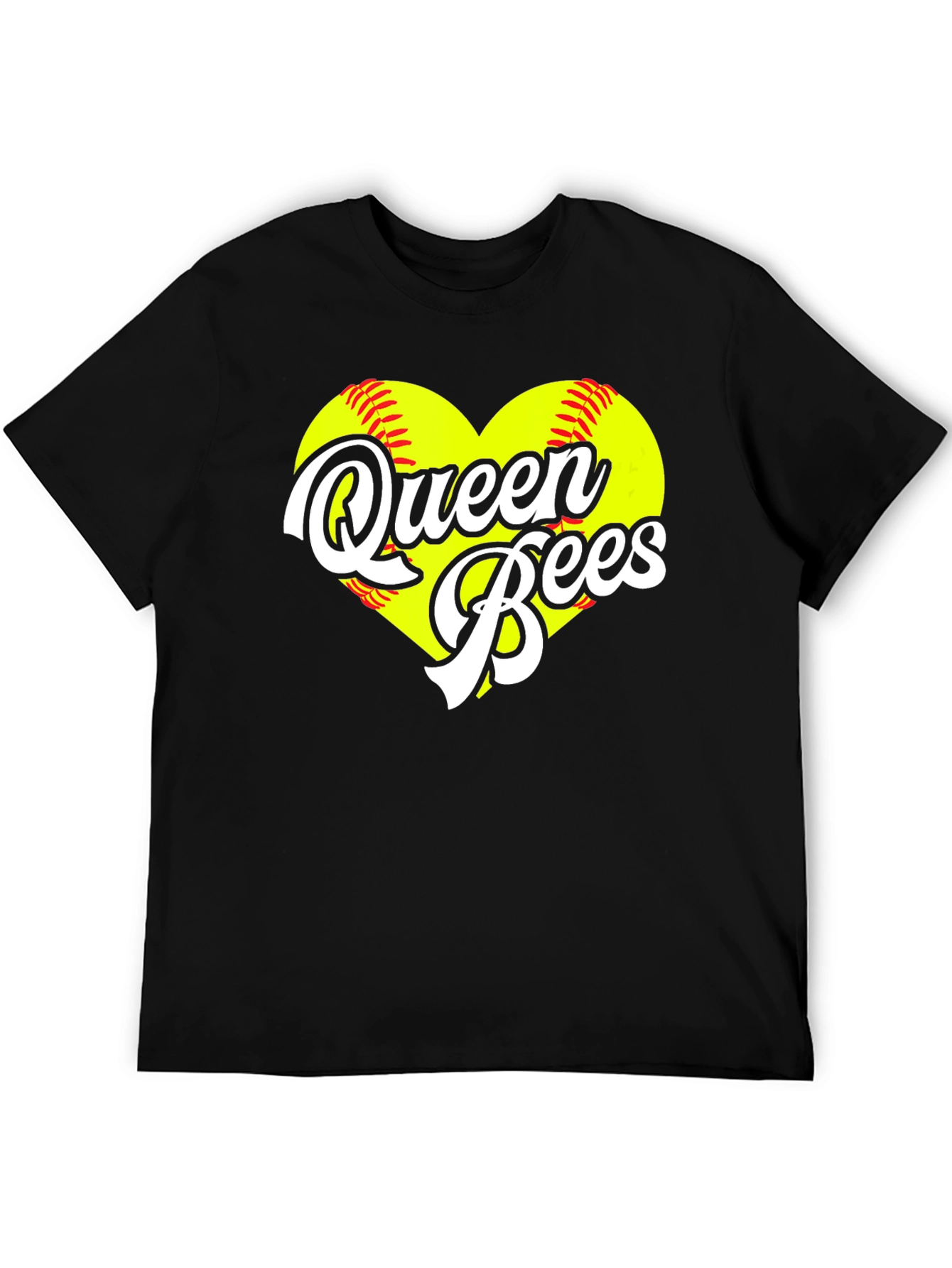 Queen Bees Softball Heart T-Shirt