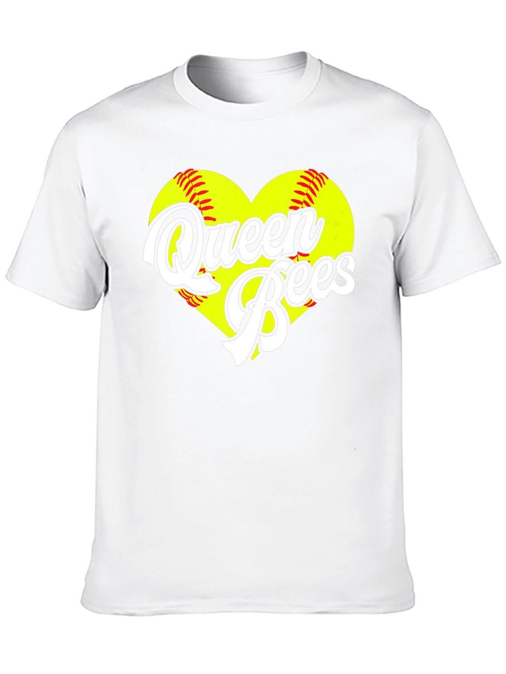 Queen Bees Softball Heart T-Shirt