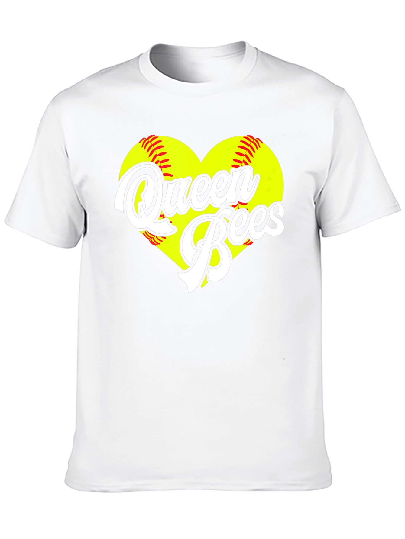 Queen Bees Softball Heart T-Shirt