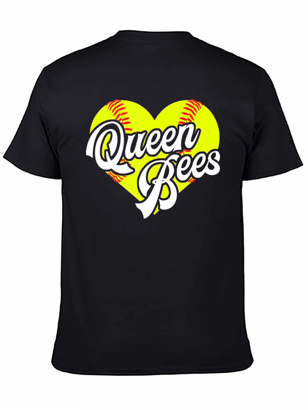 Queen Bees Softball Heart T-Shirt