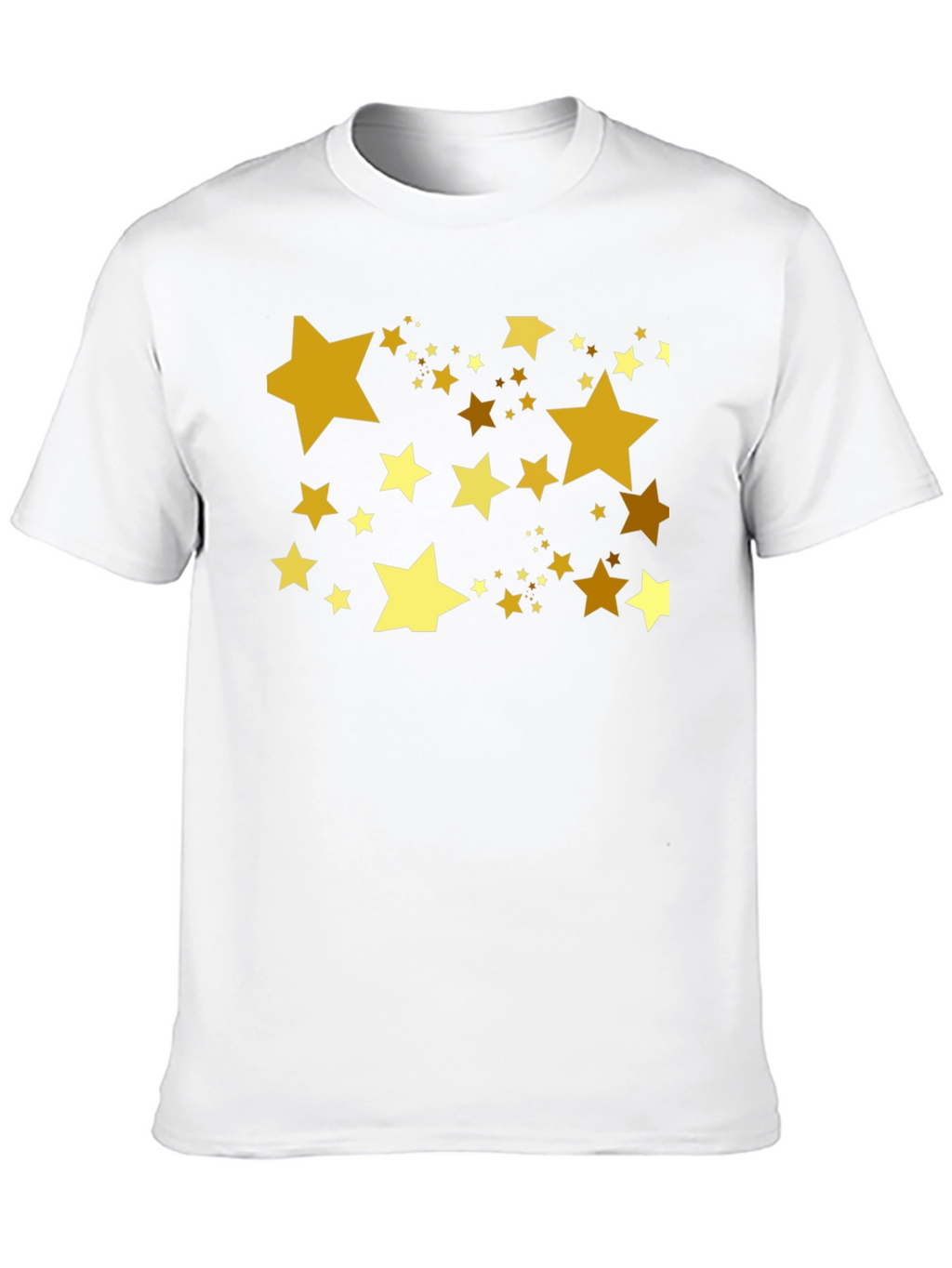 Golden Stars Black T-Shirt - Celestial Style