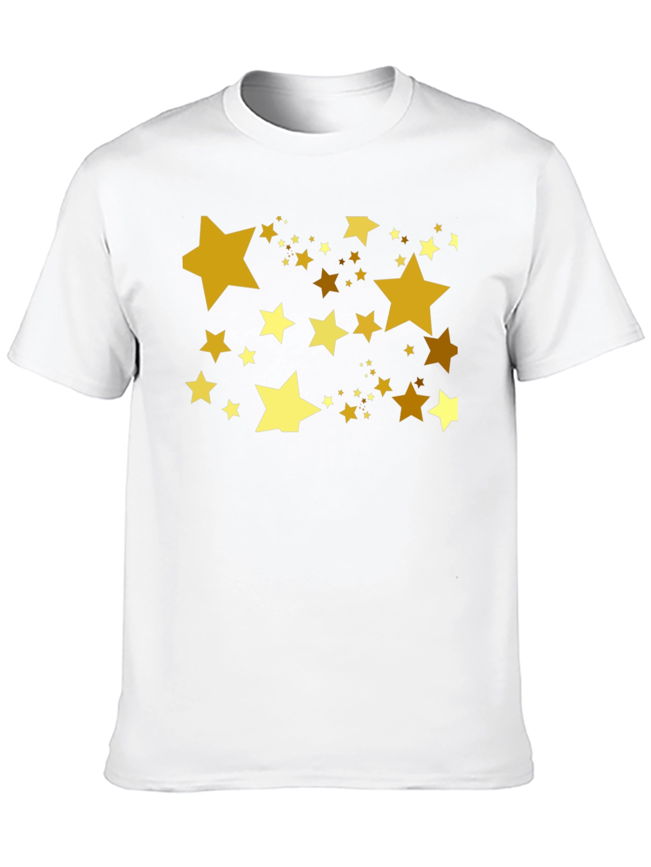 Golden Stars Black T-Shirt - Celestial Style