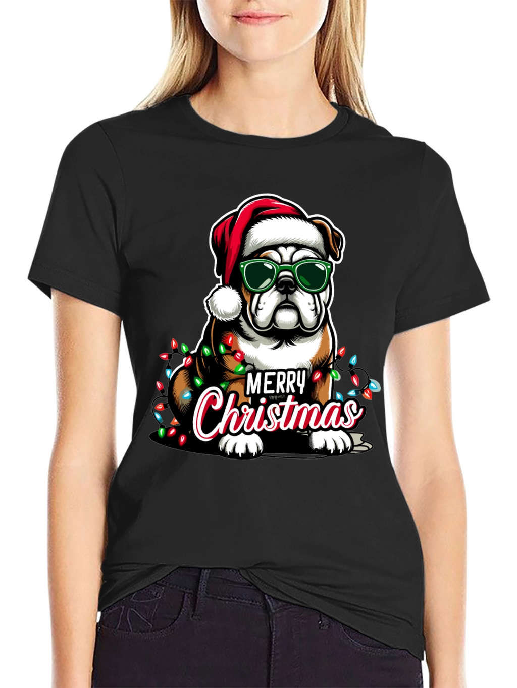 Christmas Bulldog T-Shirt