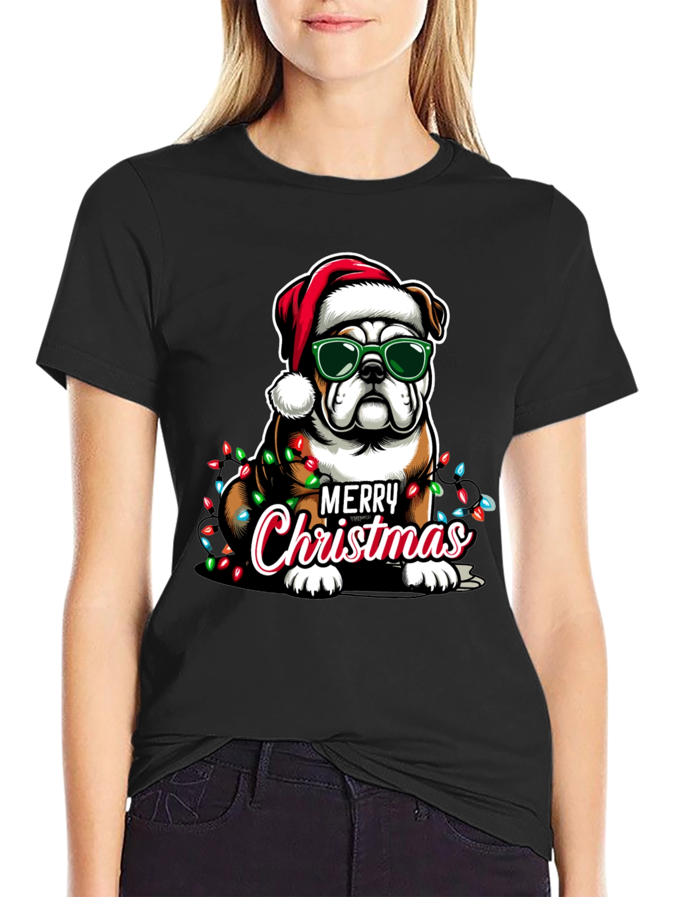 Christmas Bulldog T-Shirt