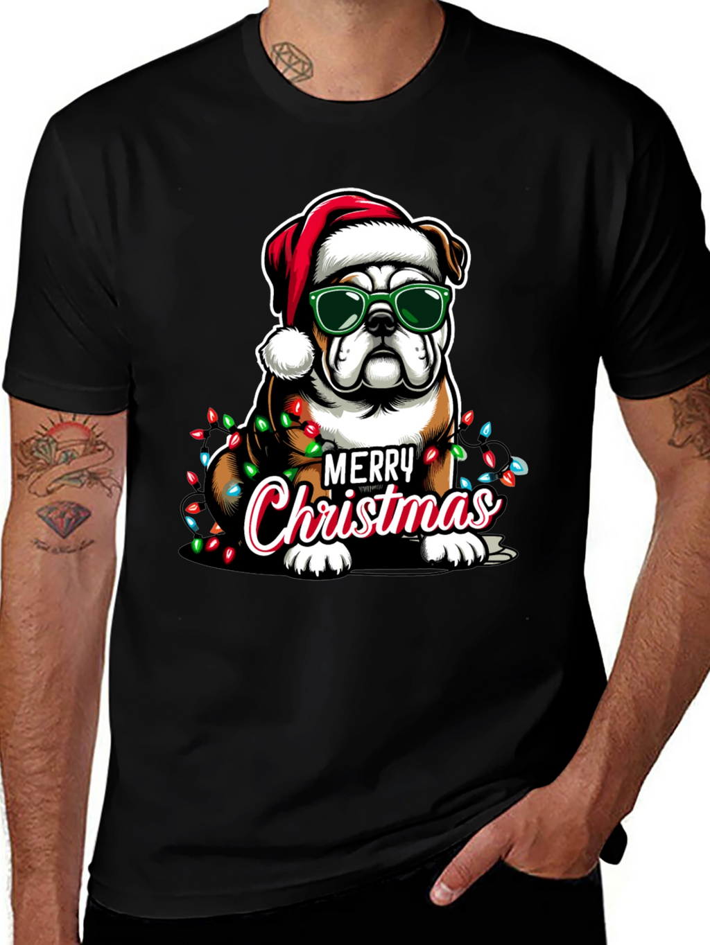 Christmas Bulldog T-Shirt