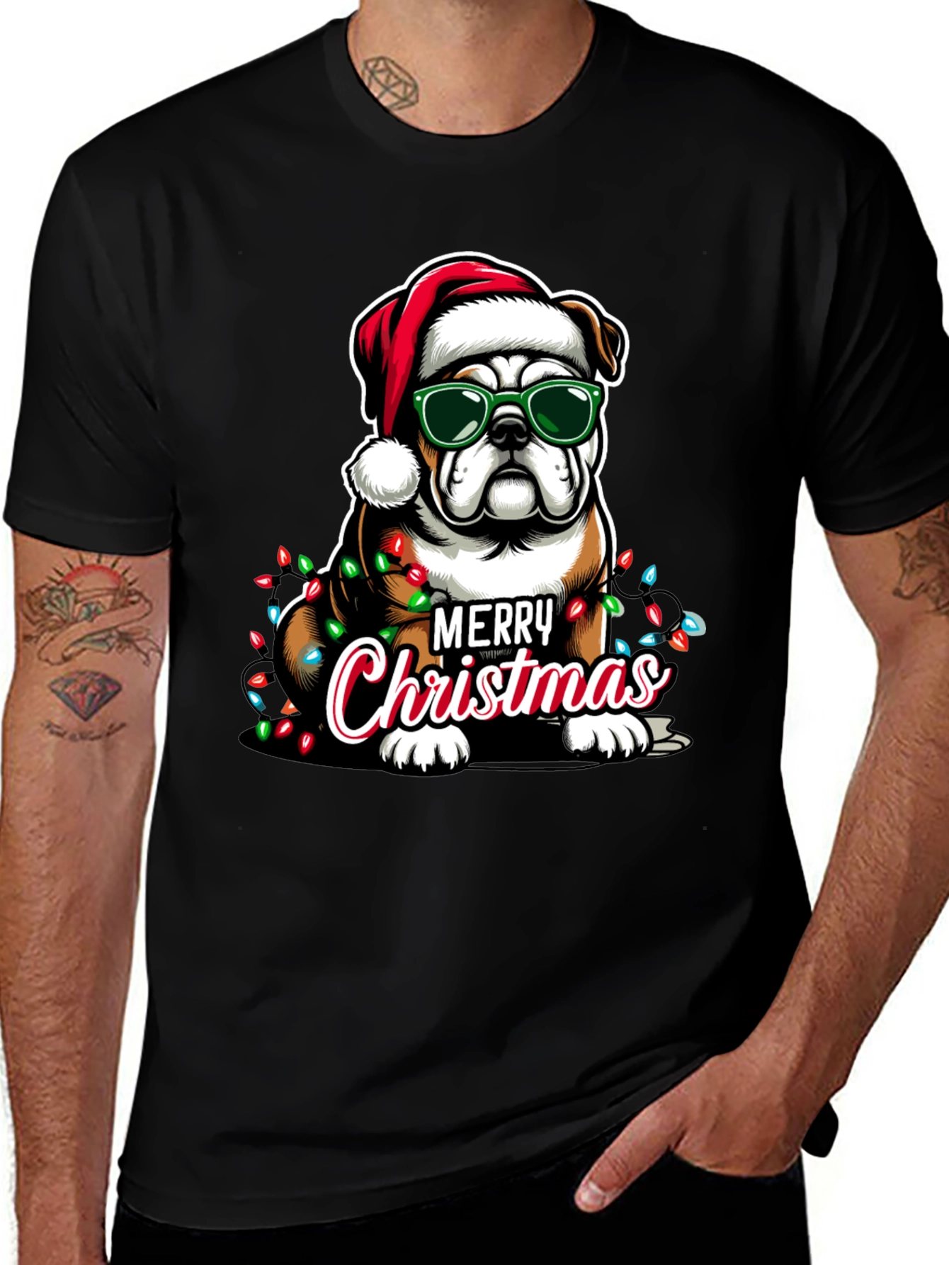 Christmas Bulldog T-Shirt