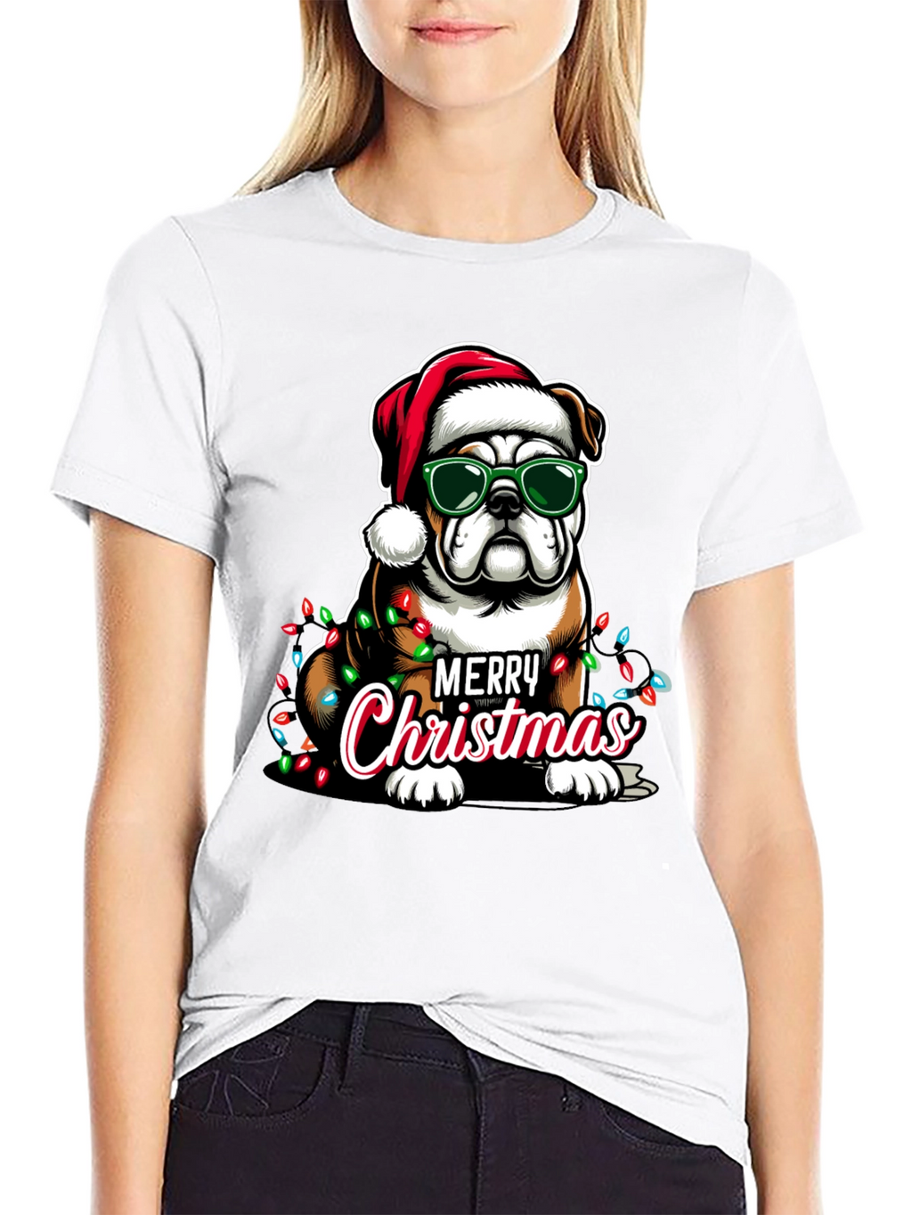 Christmas Bulldog T-Shirt