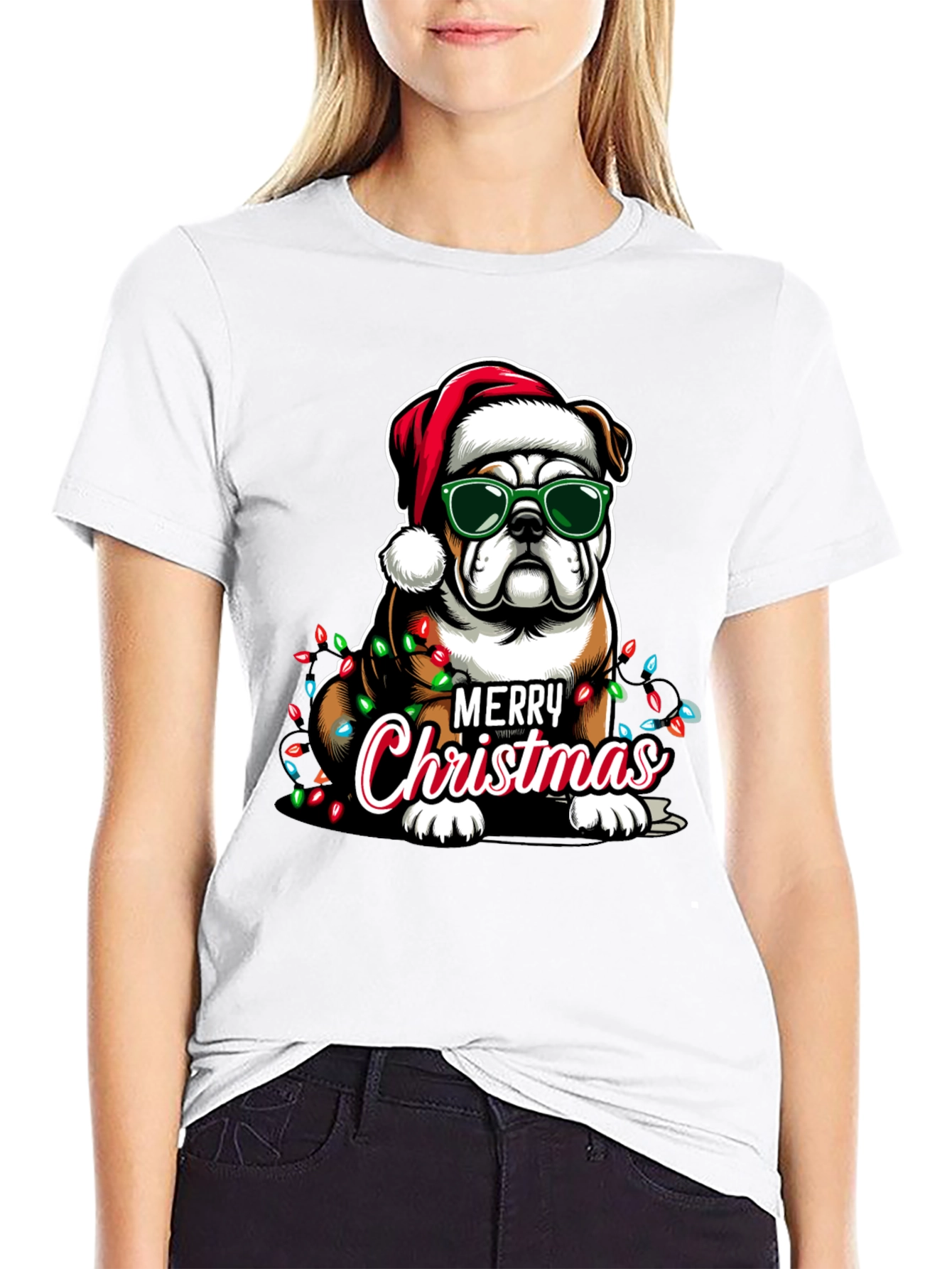 Christmas Bulldog T-Shirt