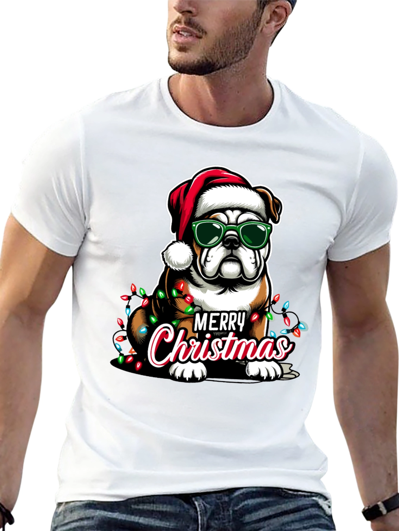 Christmas Bulldog T-Shirt