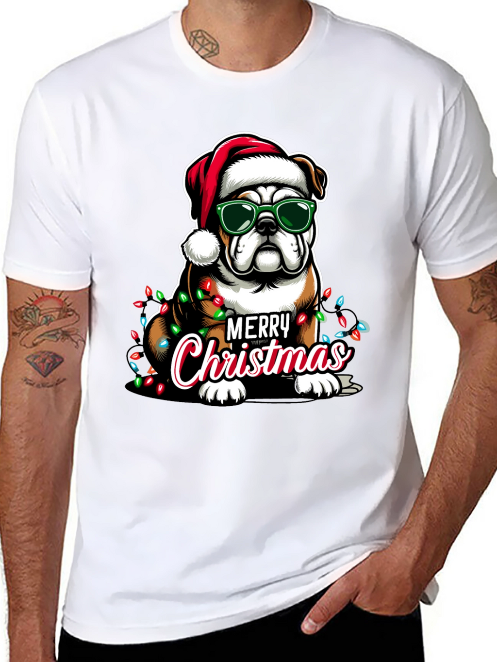 Christmas Bulldog T-Shirt