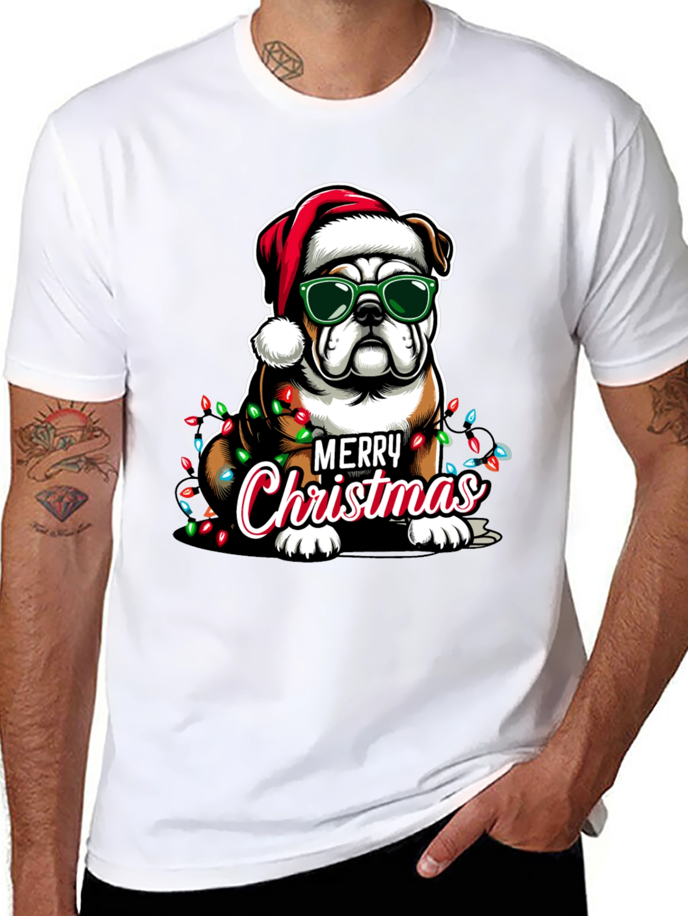 Christmas Bulldog T-Shirt