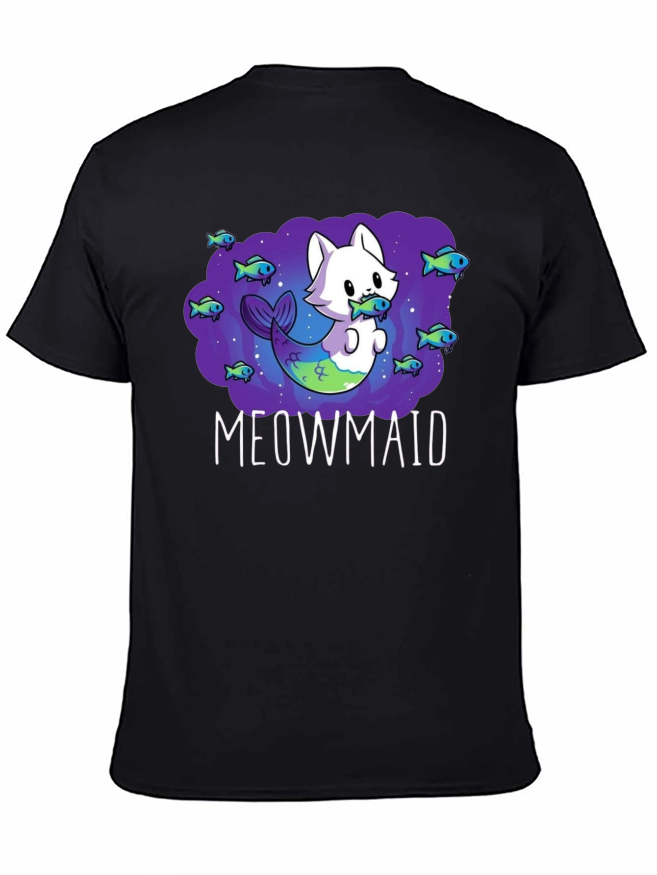 Meowmaid Graphic T-Shirt - Cute Cat Mermaid Design