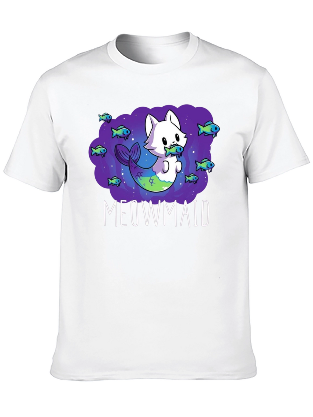 Meowmaid Graphic T-Shirt - Cute Cat Mermaid Design