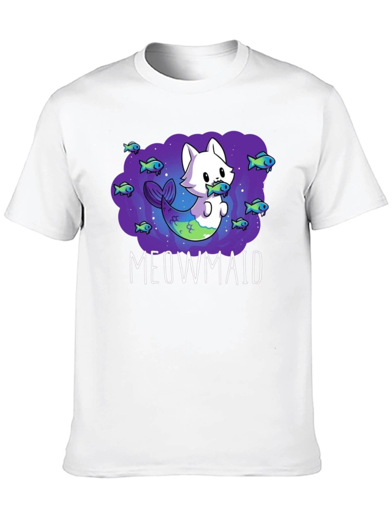 Meowmaid Graphic T-Shirt - Cute Cat Mermaid Design