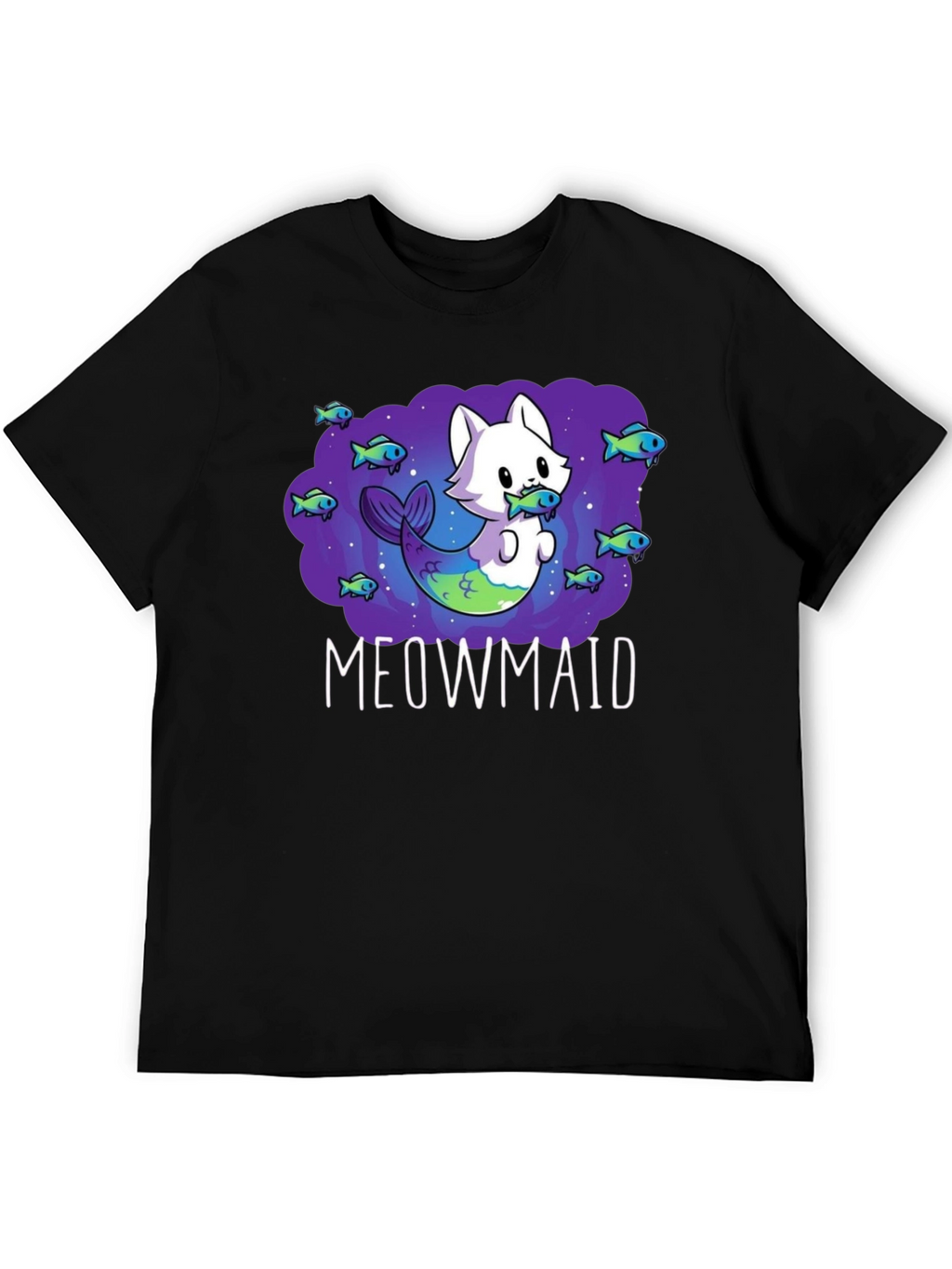 Meowmaid Graphic T-Shirt - Cute Cat Mermaid Design