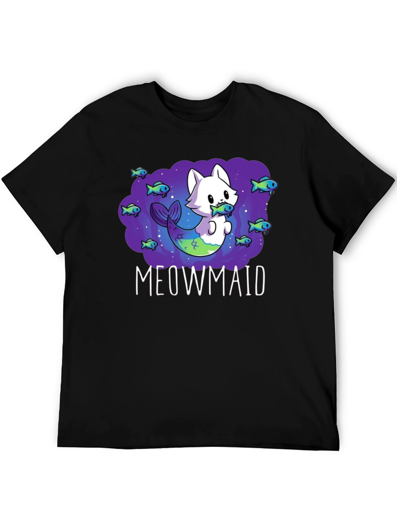 Meowmaid Graphic T-Shirt - Cute Cat Mermaid Design
