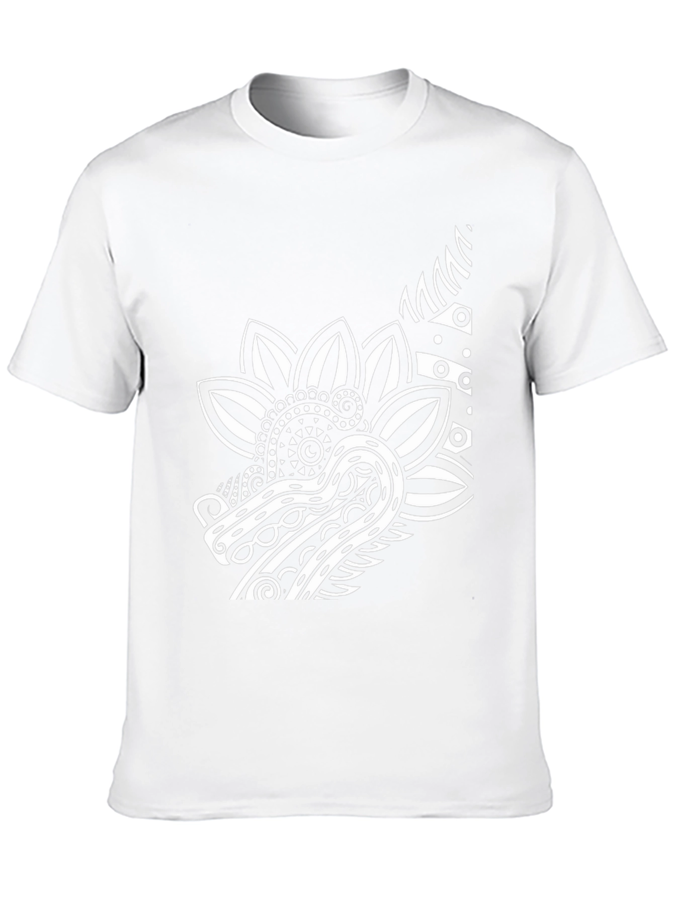 Black T-Shirt with Dragon Floral Graphic