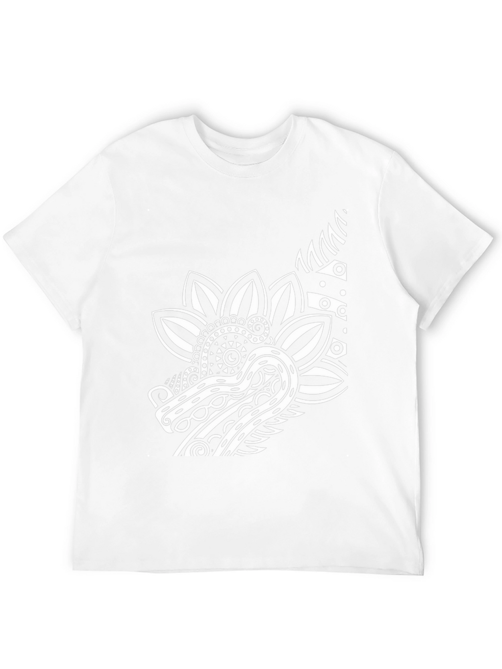Black T-Shirt with Dragon Floral Graphic