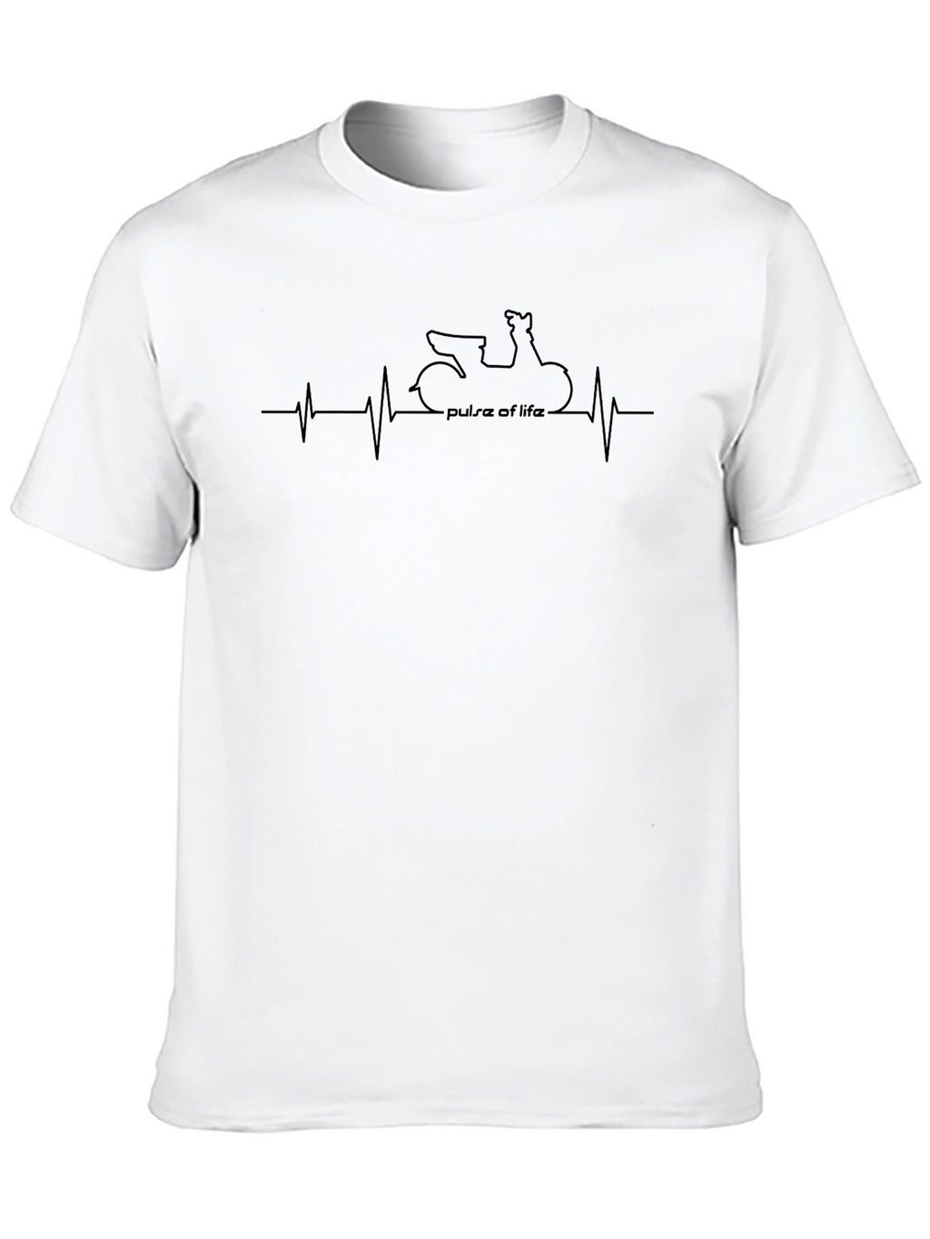 Pulse of Life Motorcycle Graphic Tee - Black