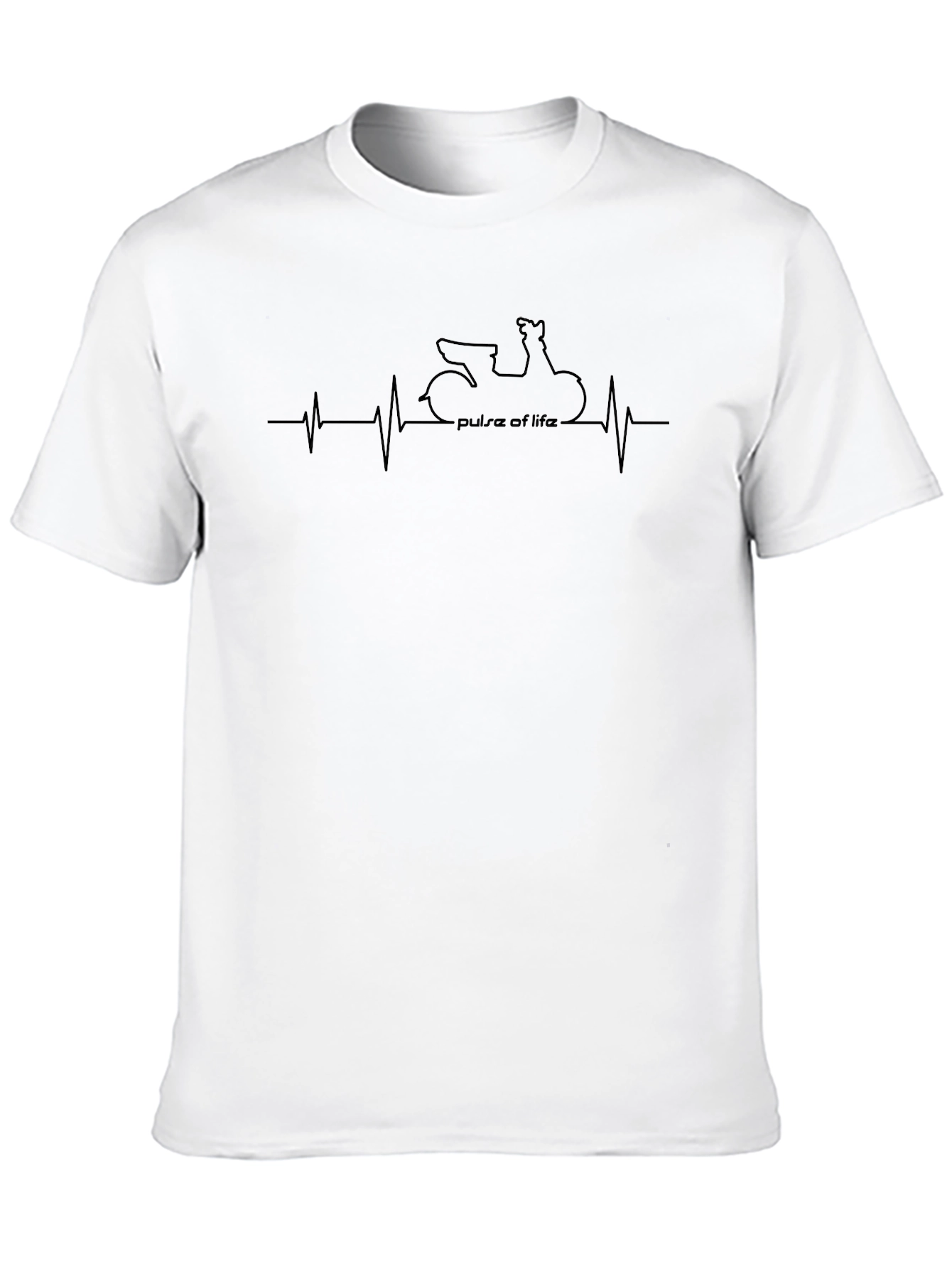 Pulse of Life Motorcycle Graphic Tee - Black