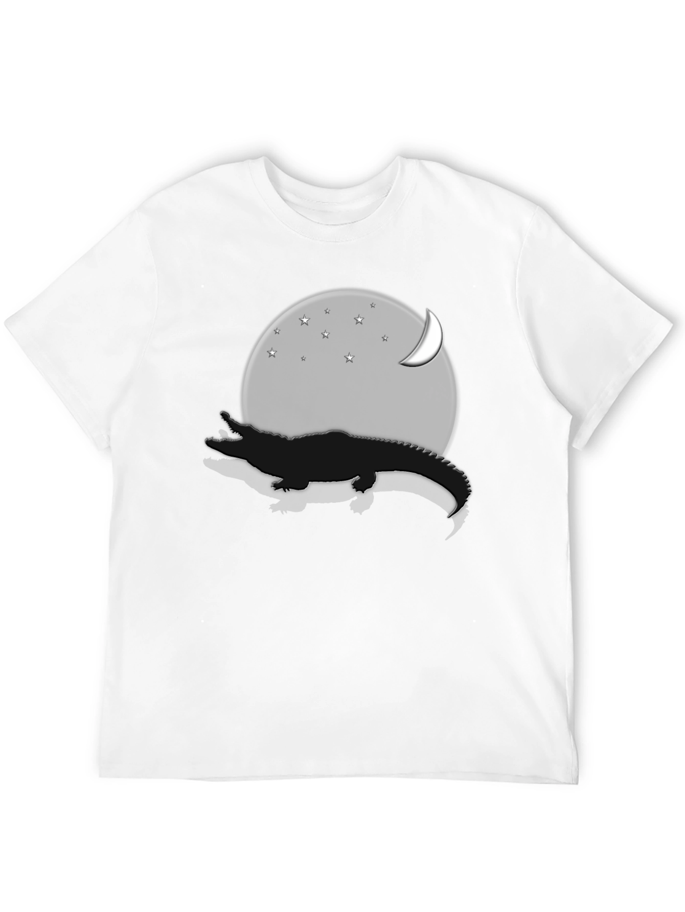 Crocodile Moon Stars Graphic T-Shirt