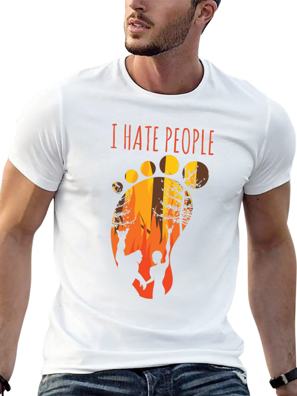 I Hate People Bigfoot Graphic T-Shirt