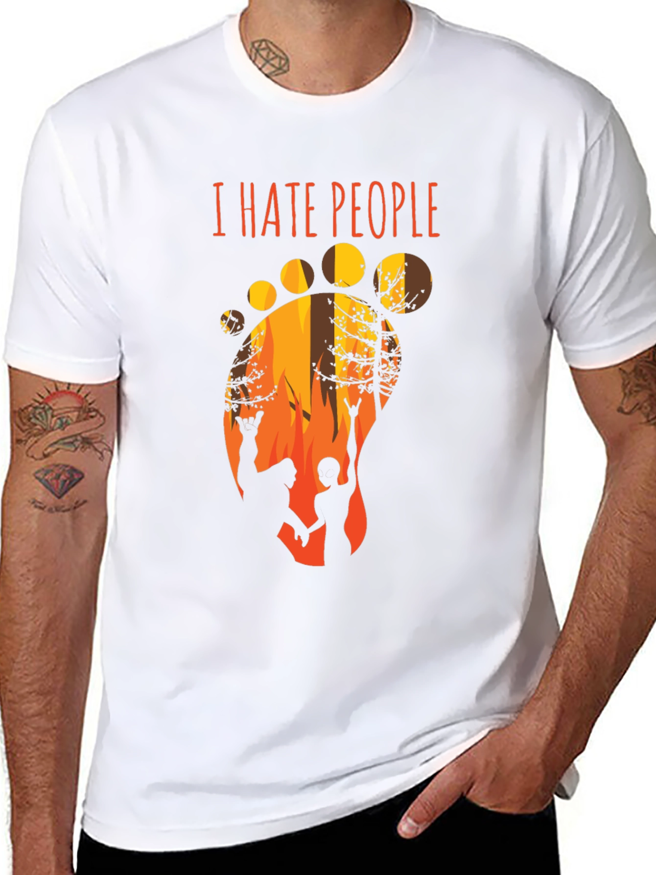 I Hate People Bigfoot Graphic T-Shirt