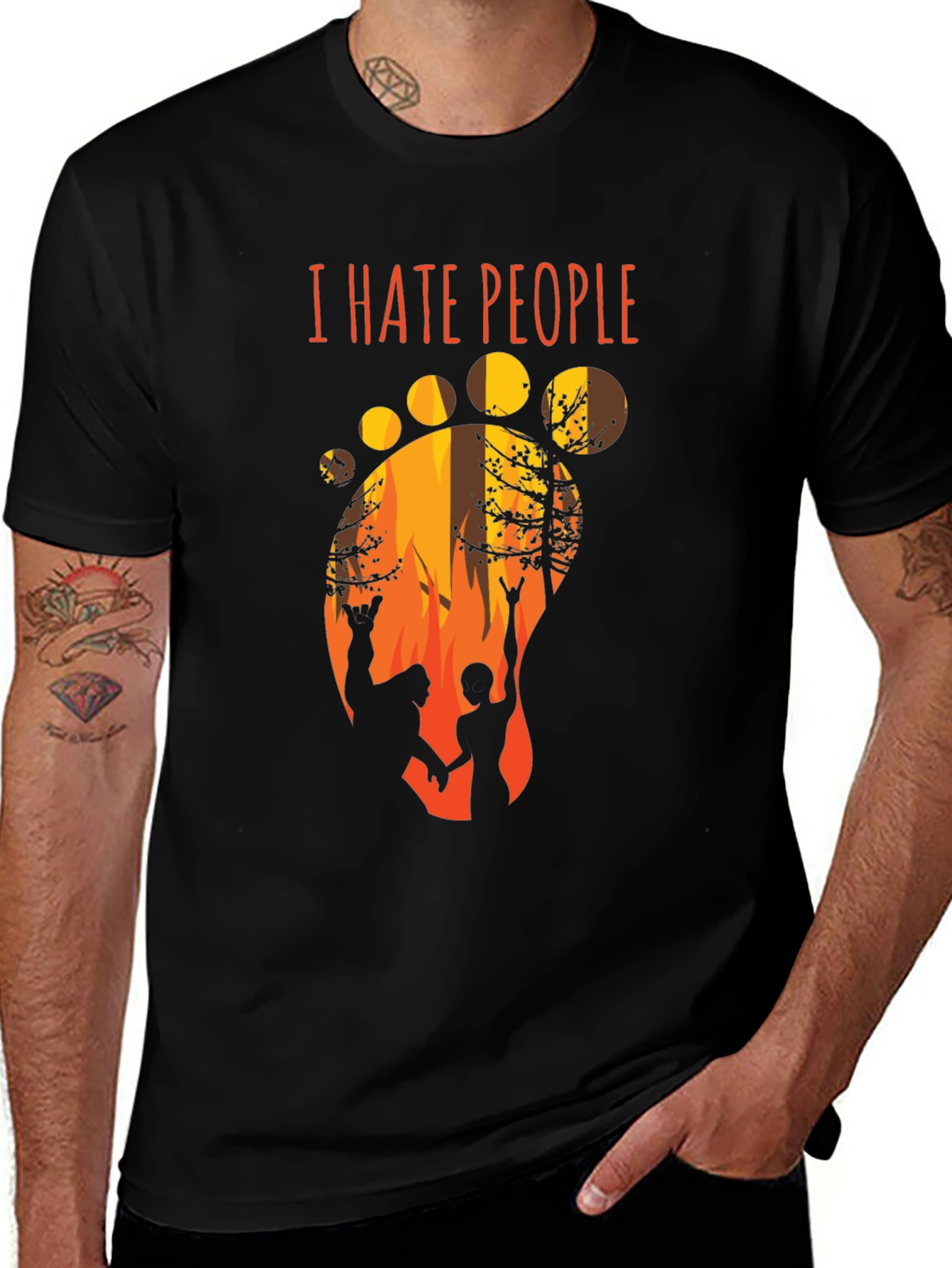 I Hate People Bigfoot Graphic T-Shirt