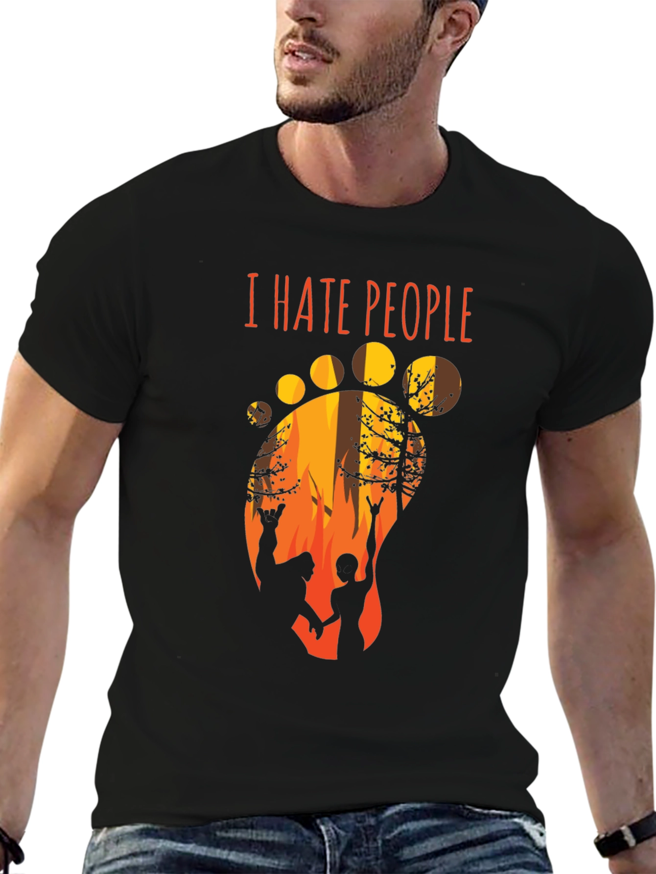 I Hate People Bigfoot Graphic T-Shirt
