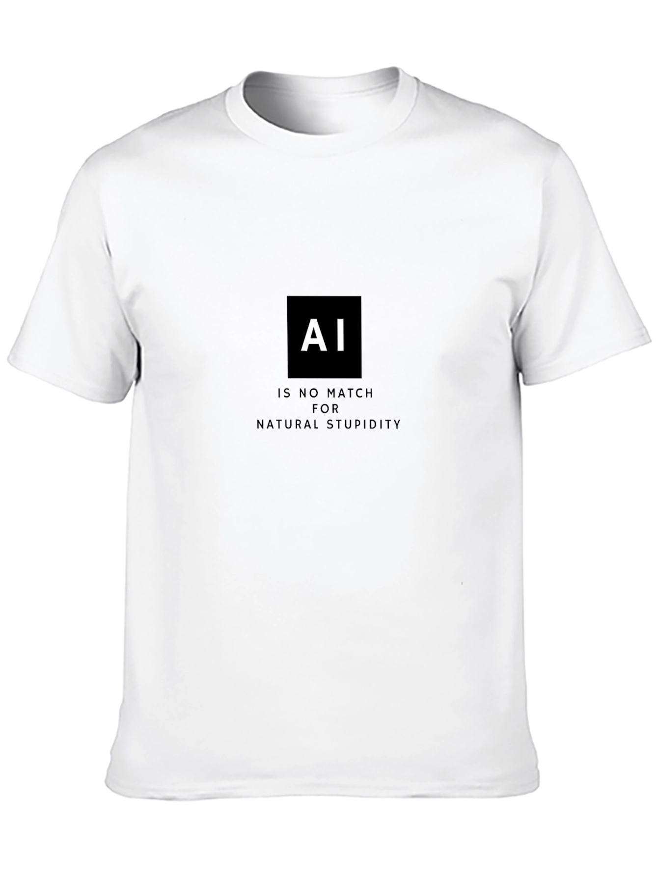 AI vs. Natural Stupidity T-Shirt - Black Cotton Tee