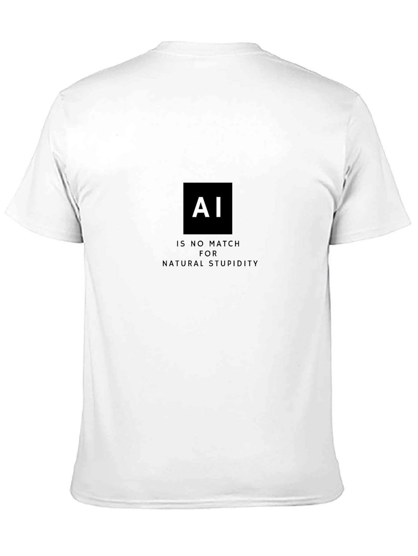 AI vs. Natural Stupidity T-Shirt - Black Cotton Tee