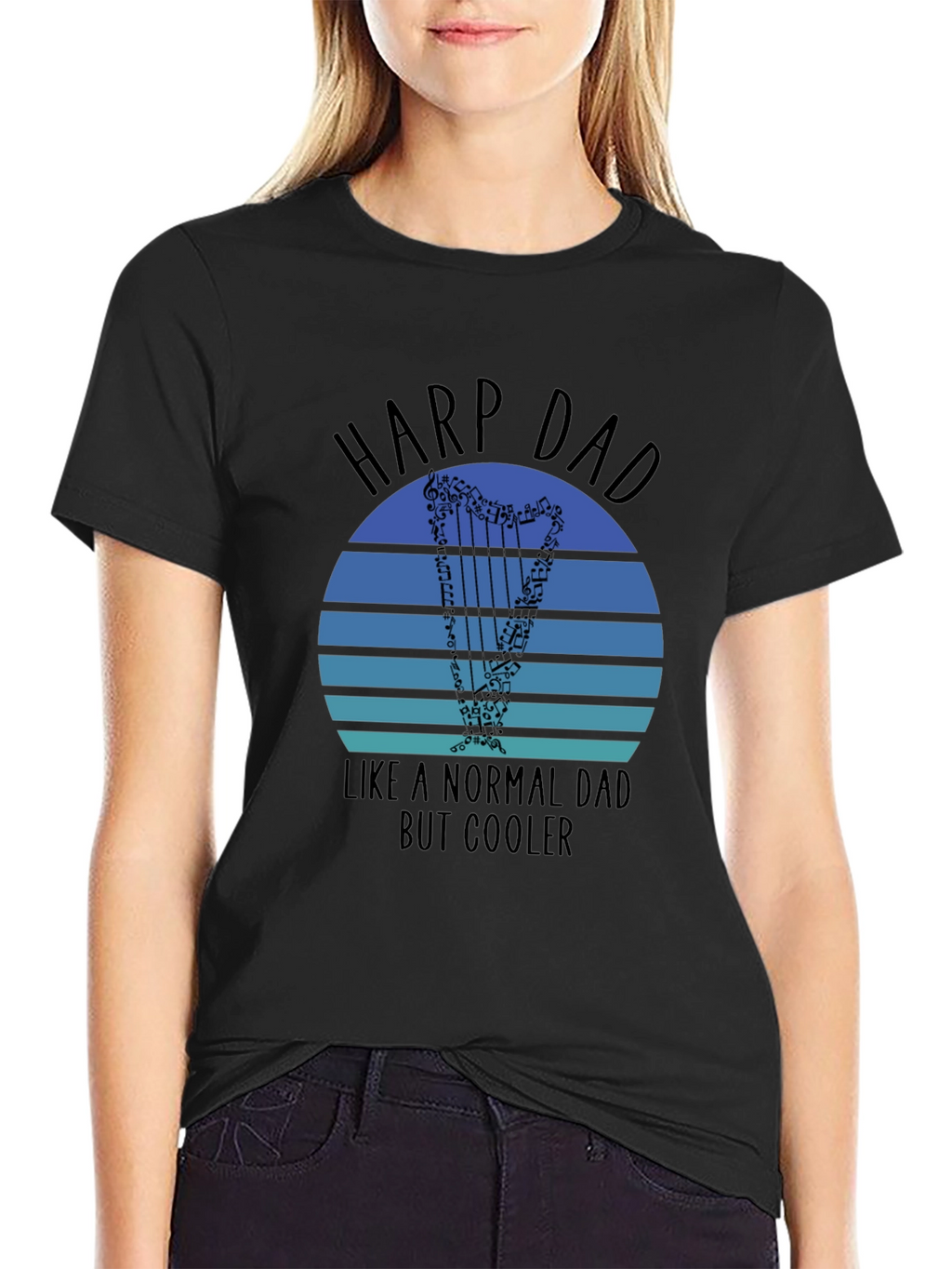 Harp Dad T-Shirt - Cool Musician Father Tee
