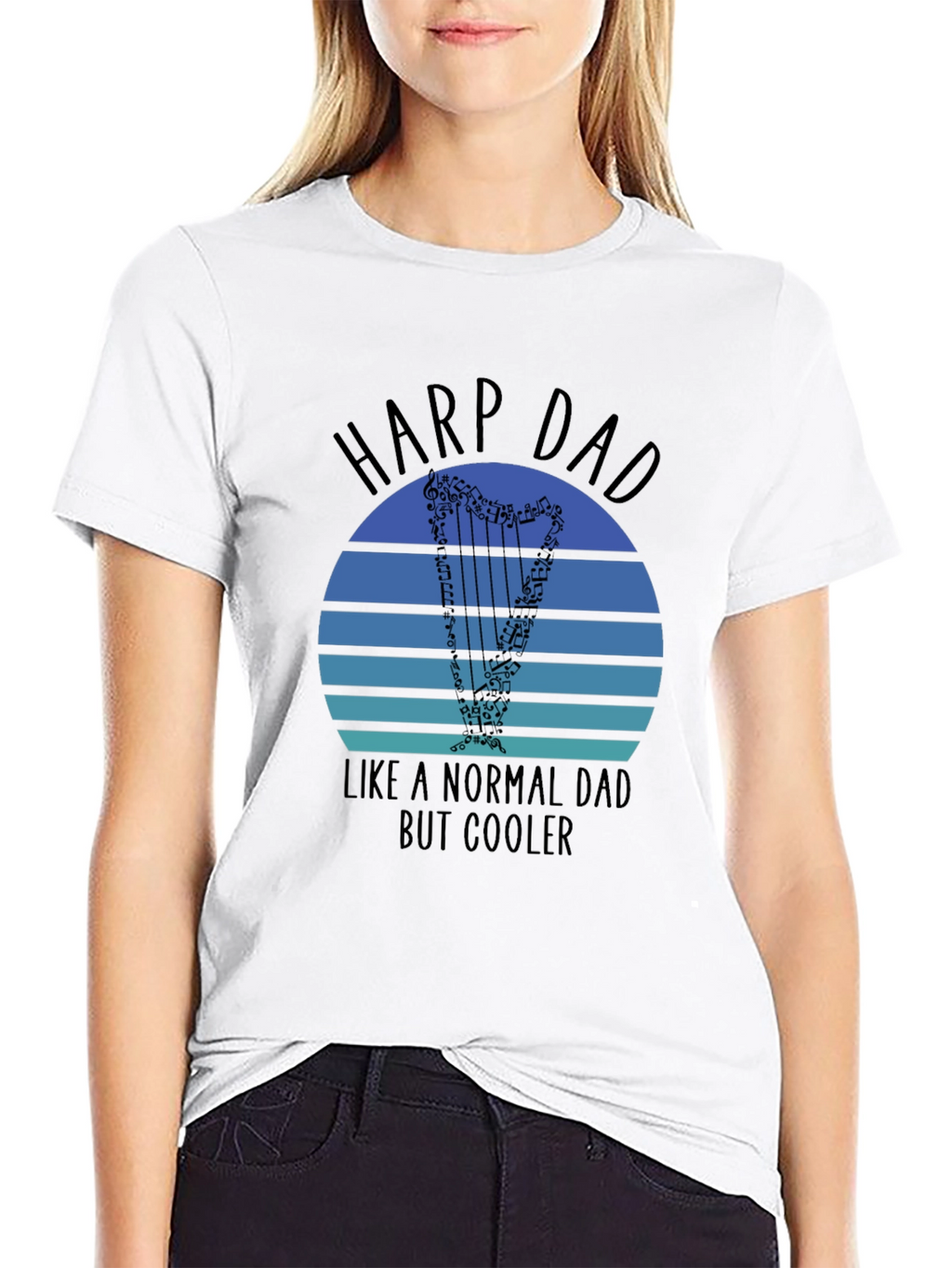 Harp Dad T-Shirt - Cool Musician Father Tee