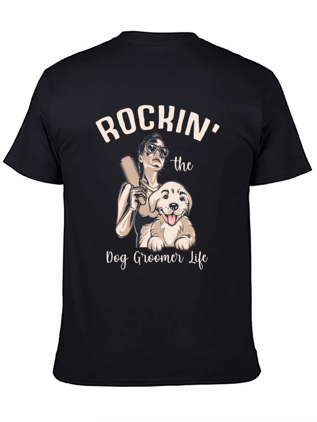 Rockin Dog Groomer Life Tee - Black